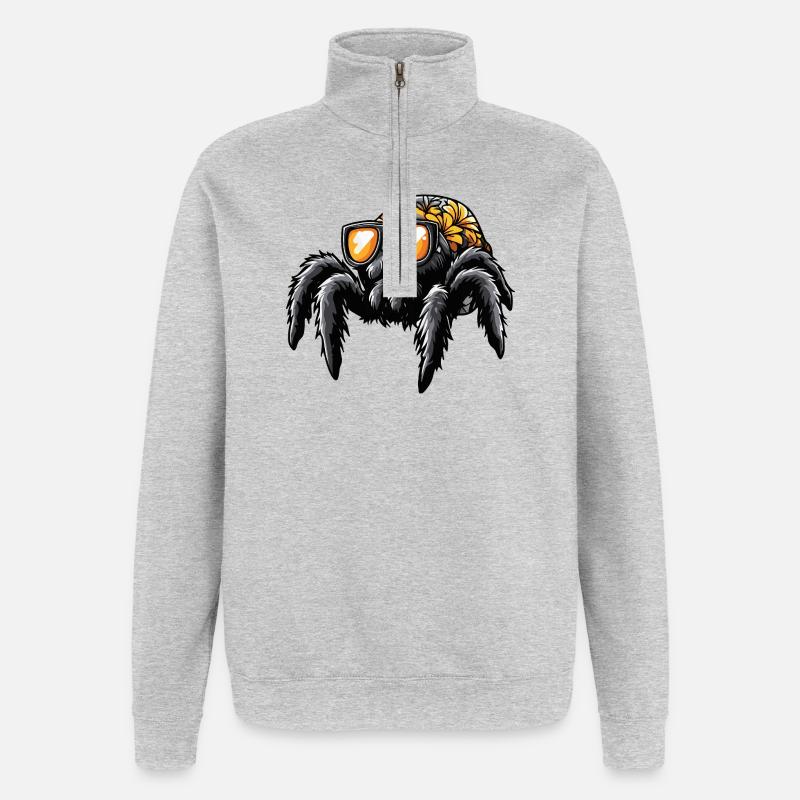 Tarantula Comic Holidays - Sweat à zip 1/4 - gris chiné