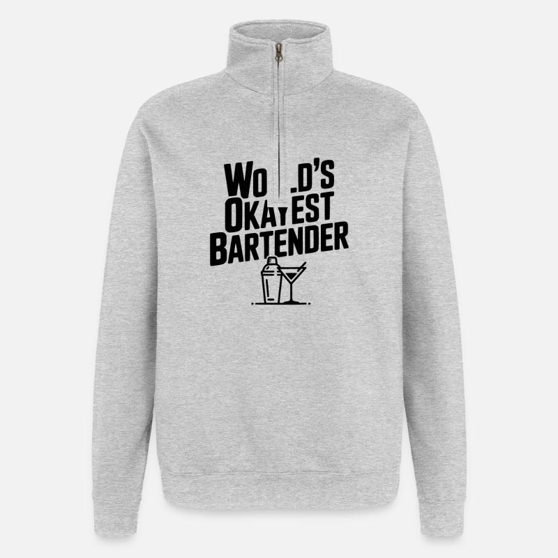 Der beste Barkeeper der Welt - Quarter-Zip-Sweatshirt - Grau meliert