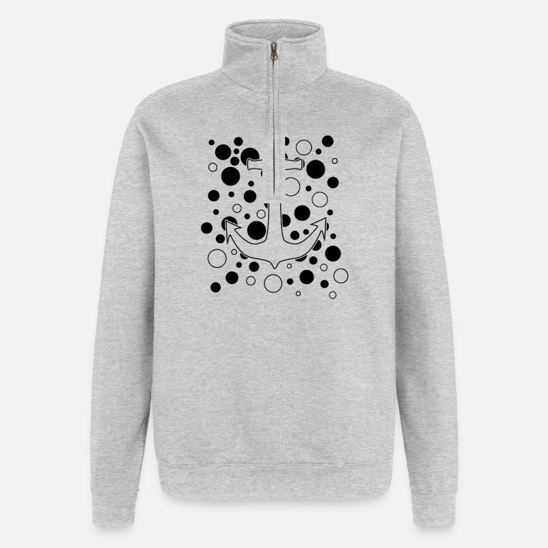 Anker Hambourg - Sweat à zip 1/4 - gris chiné