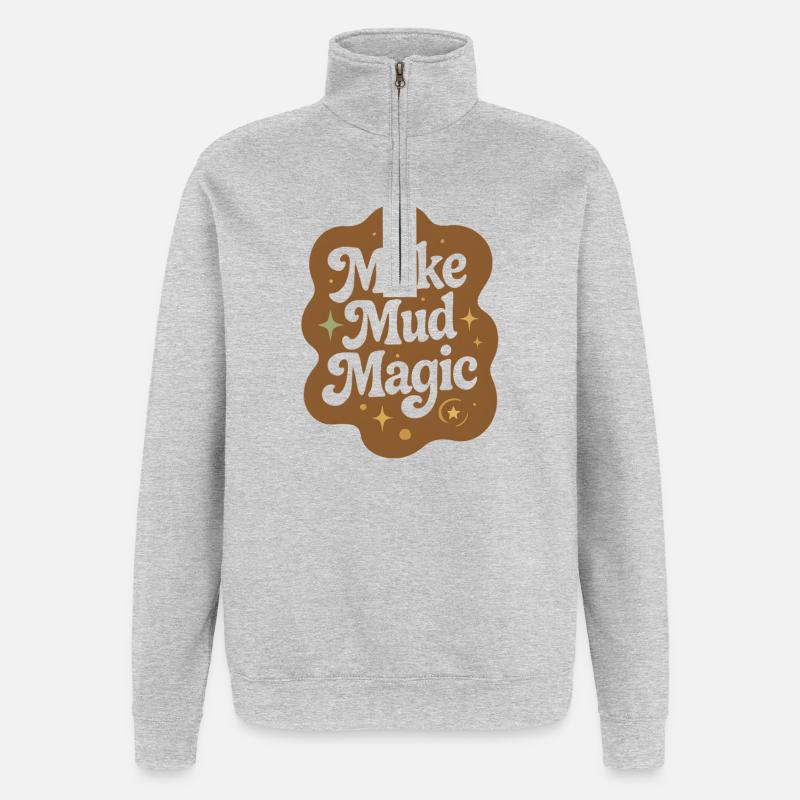 Mud Magic | Pottery Ceramics - Quarter-Zip Sweatshirt - heather grey