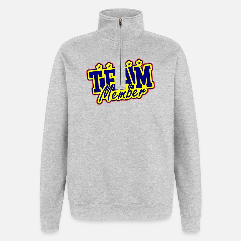 Team Mitglied - Quarter-Zip-Sweatshirt - Grau meliert
