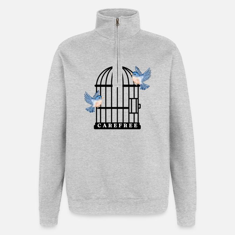 insouciant - Sweat à zip 1/4 - gris chiné