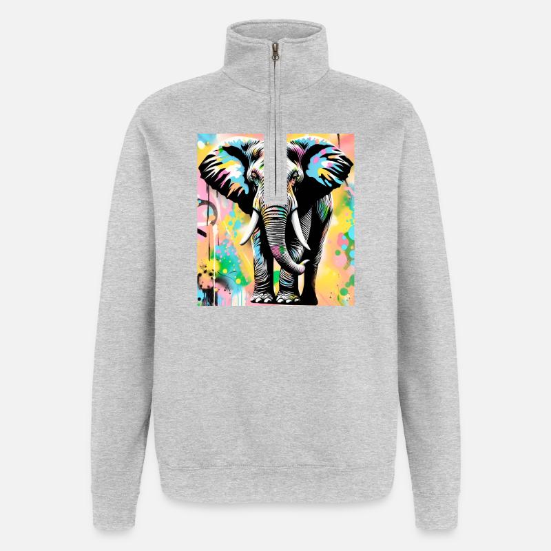 elephant - Quarter-Zip Sweatshirt - heather grey