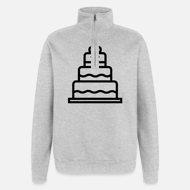 gâteau de mariage - Sweat à zip 1/4 - gris chiné