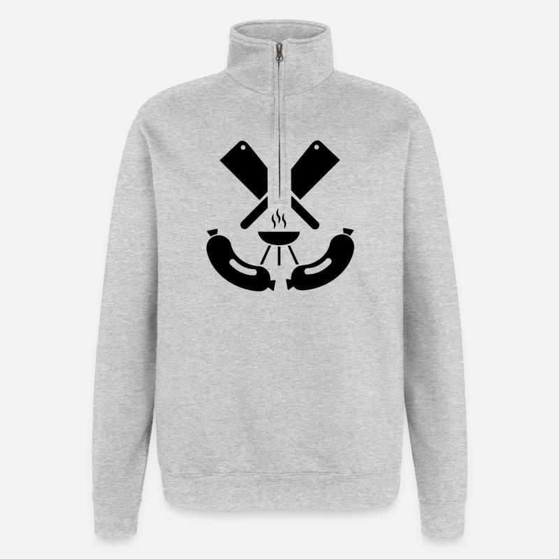 Griller - Sweat à zip 1/4 - gris chiné