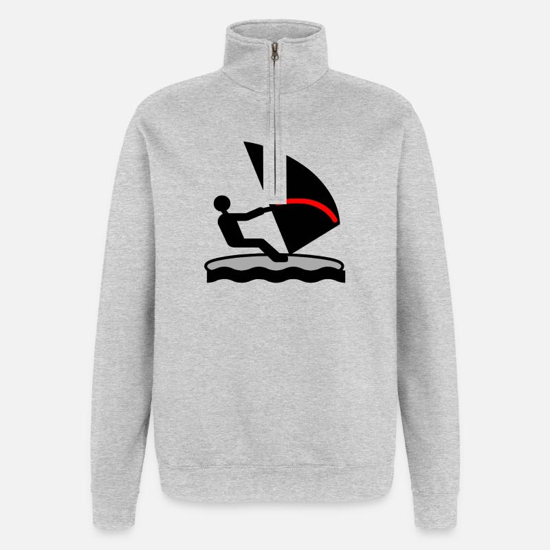 Surf - Sweat à zip 1/4 - gris chiné