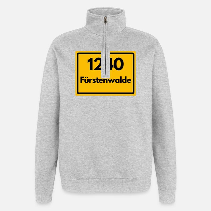 ALTE POSTLEITZAHL PLZ RETRO 1240 FÜRSTENWALDE - Quarter-Zip-Sweatshirt - Grau meliert