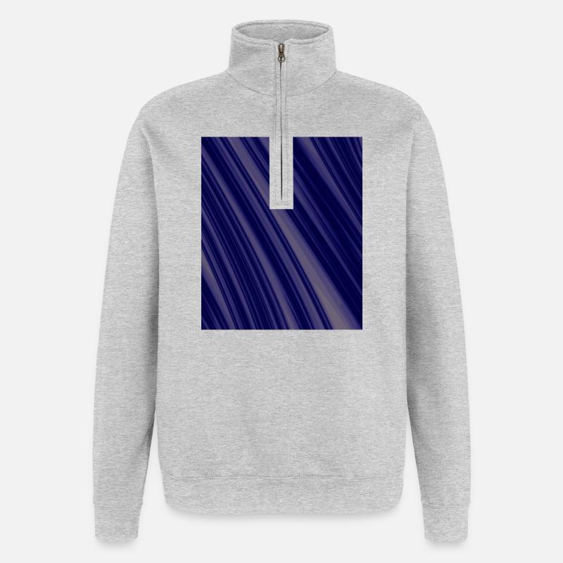 Structures diagonales de la Marine - Sweat à zip 1/4 - gris chiné