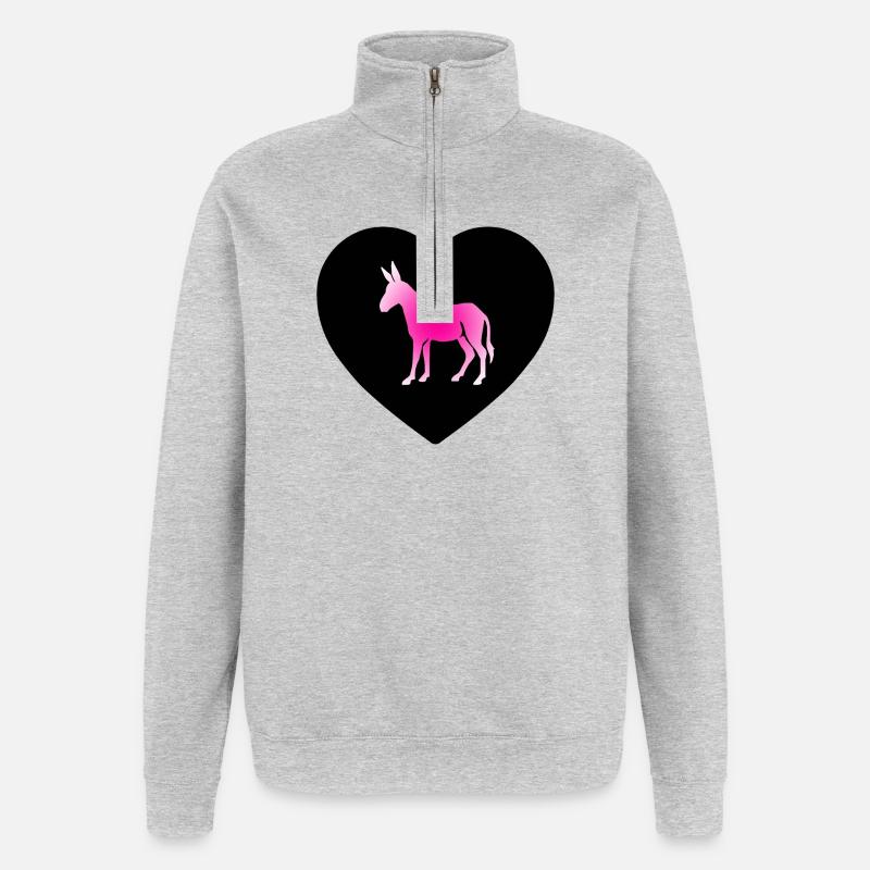 Esel - Quarter-Zip-Sweatshirt - Grau meliert