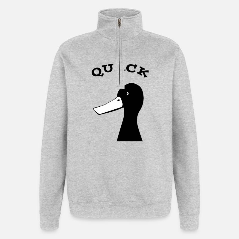 Canard - Sweat à zip 1/4 - gris chiné