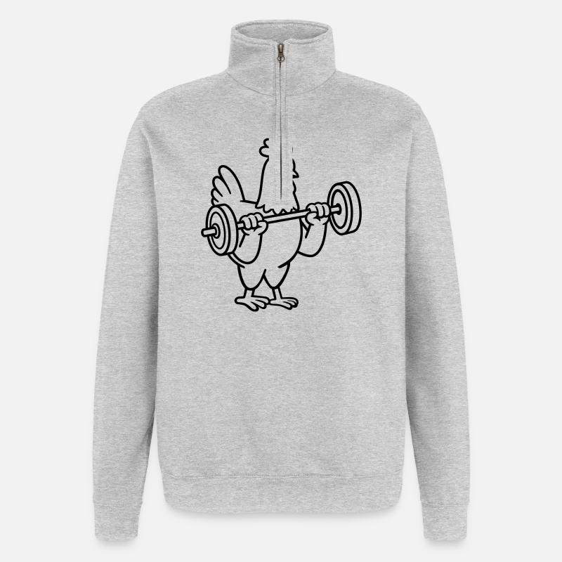 Haltérophilie - Sweat à zip 1/4 - gris chiné