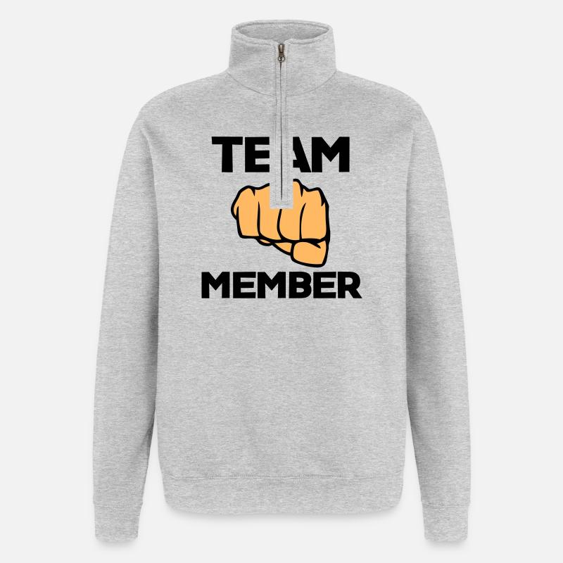 Icône du Poing Combatif - Sweat à zip 1/4 - gris chiné