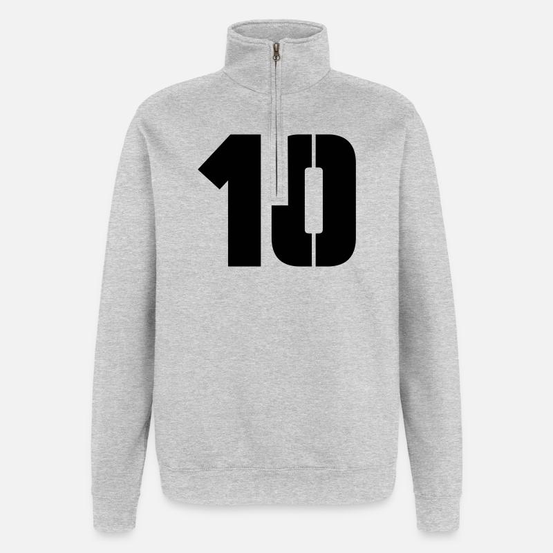 10 - Sweat à zip 1/4 - gris chiné