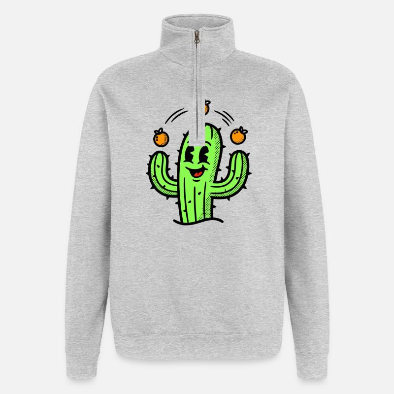 A cactus with real talent - Quarter-Zip Sweatshirt - heather grey