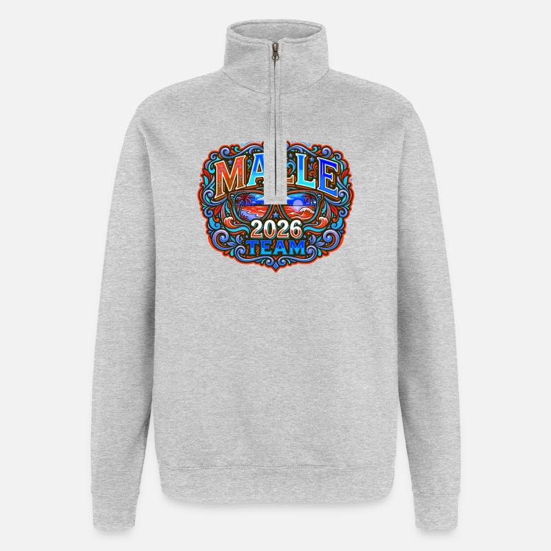 Malle 2026 Mallorca Urlaub - Quarter-Zip-Sweatshirt - Grau meliert