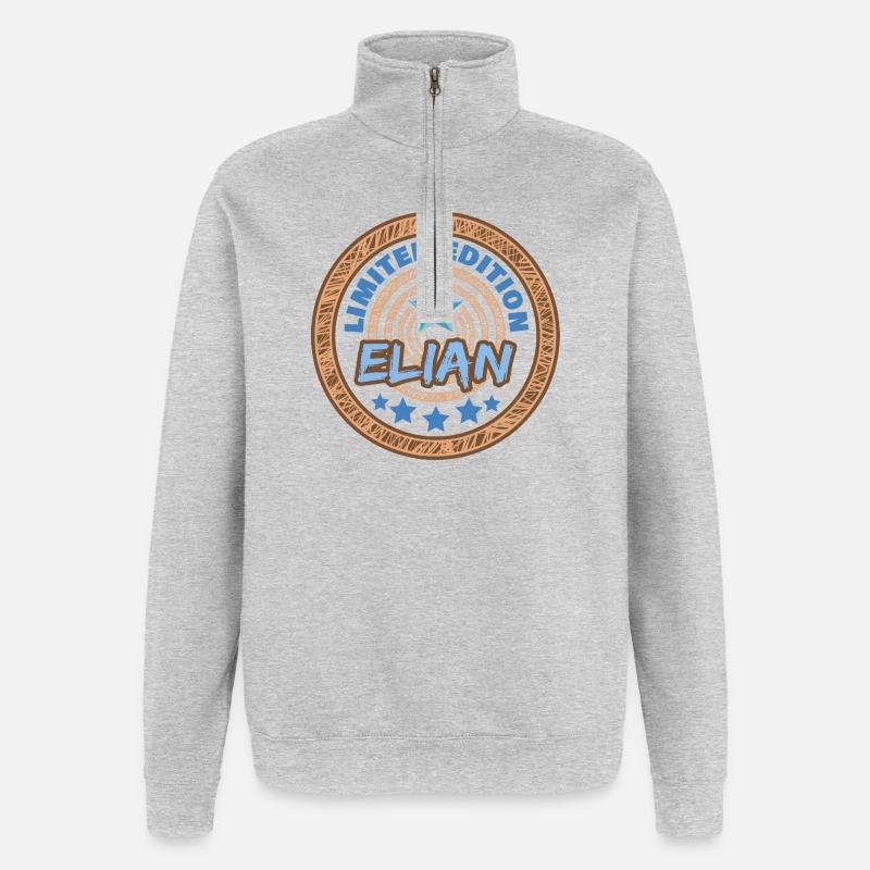 Dire Elian - Sweat à zip 1/4 - gris chiné