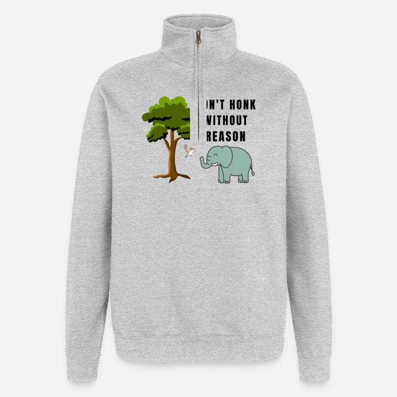 N’t_honk - Sweat à zip 1/4 - gris chiné