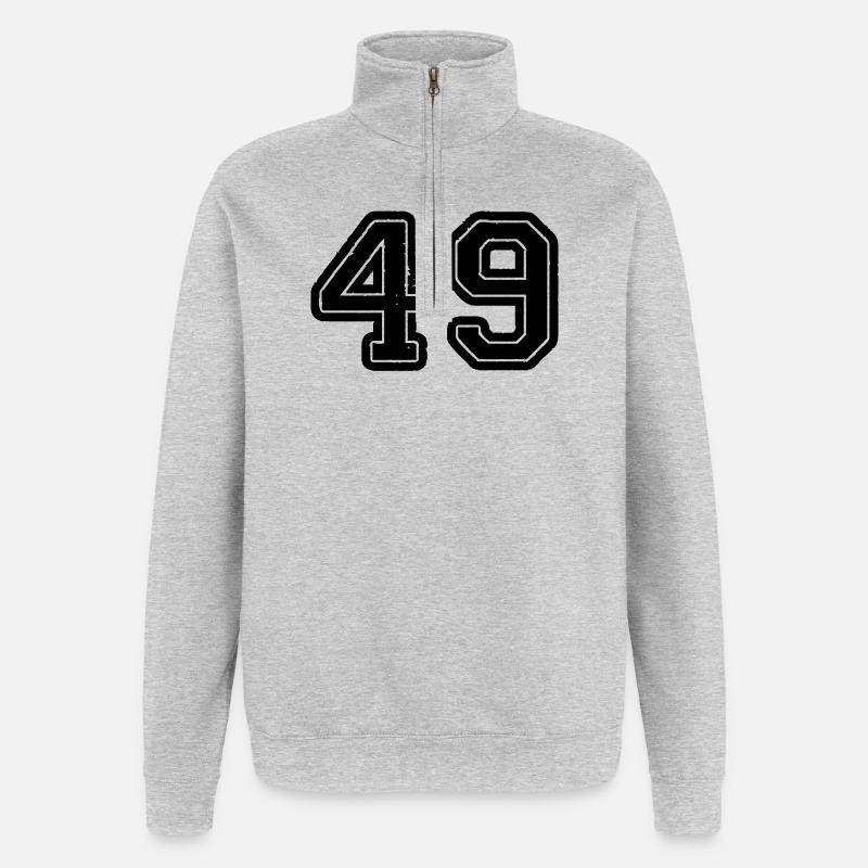 49 - Sweat à zip 1/4 - gris chiné