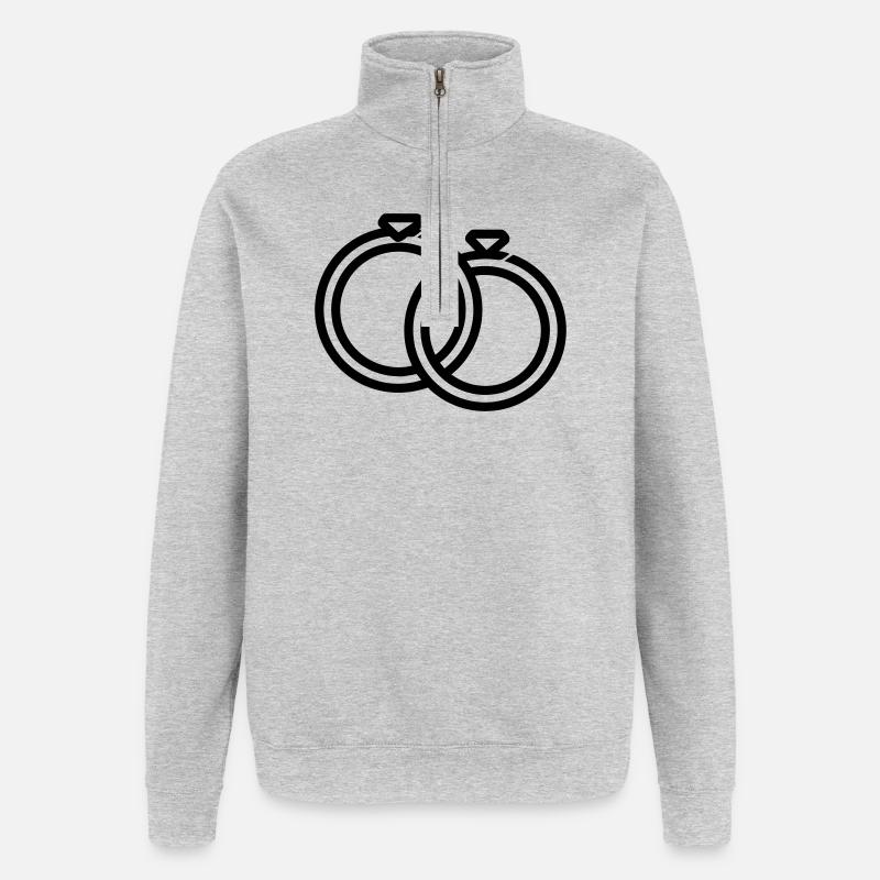 Eheringe - Quarter-Zip-Sweatshirt - Grau meliert