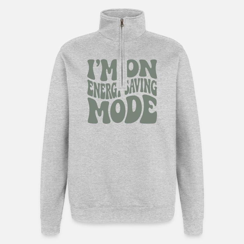 Power Saving Mode | Introvert Humor - Quarter-Zip Sweatshirt - heather grey