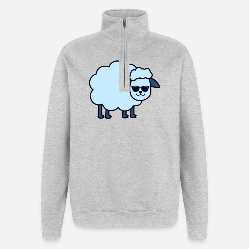 Sonnenbrillen Schaf Blau - Quarter-Zip-Sweatshirt - Grau meliert