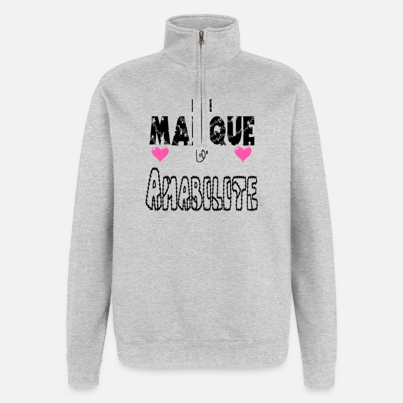  En Manque d'Amabilité - Sweat à zip 1/4 - gris chiné