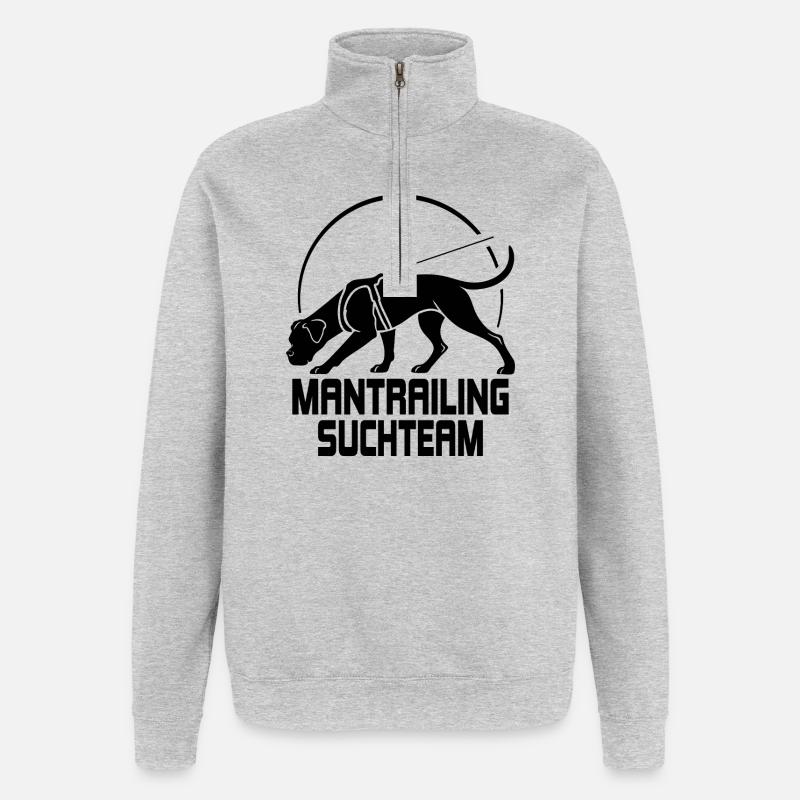Boxer Mantrailing Search Team Dogs Wilsigns - Quarter-Zip Sweatshirt - heather grey