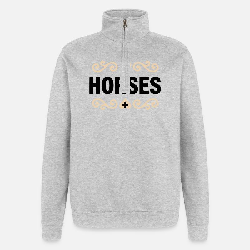 Cavaliers nobles en lettres - Sweat à zip 1/4 - gris chiné