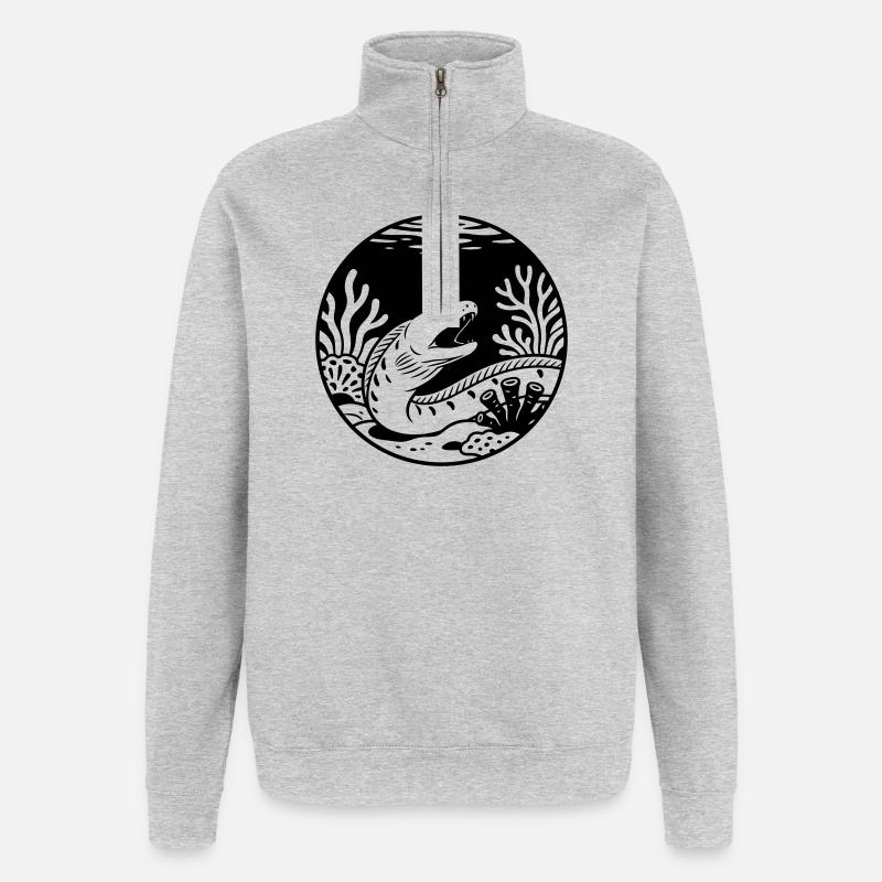 Moray eels - Quarter-Zip Sweatshirt - heather grey