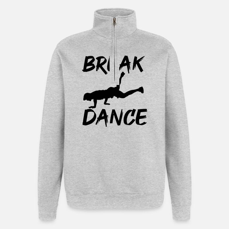 Breakdance - Quarter-Zip-Sweatshirt - Grau meliert