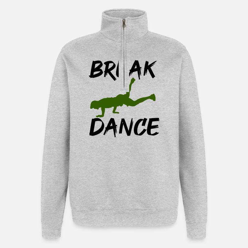 Breakdance - Quarter-Zip-Sweatshirt - Grau meliert