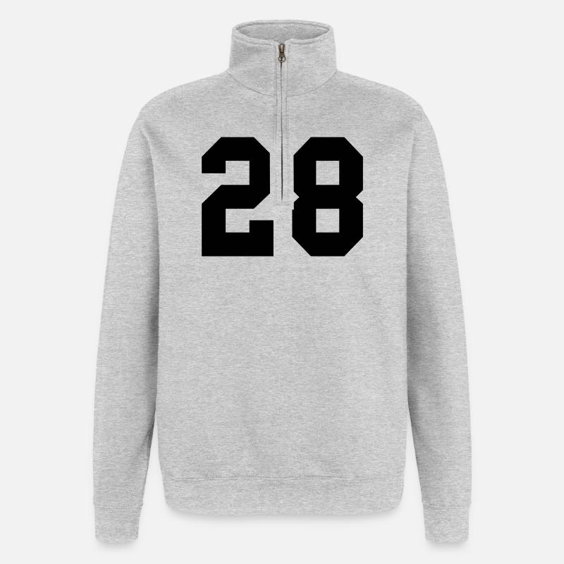28 - Sweat à zip 1/4 - gris chiné
