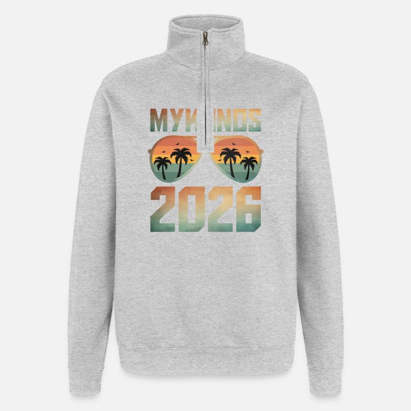 Mykonos 2026 - Sweat à zip 1/4 - gris chiné