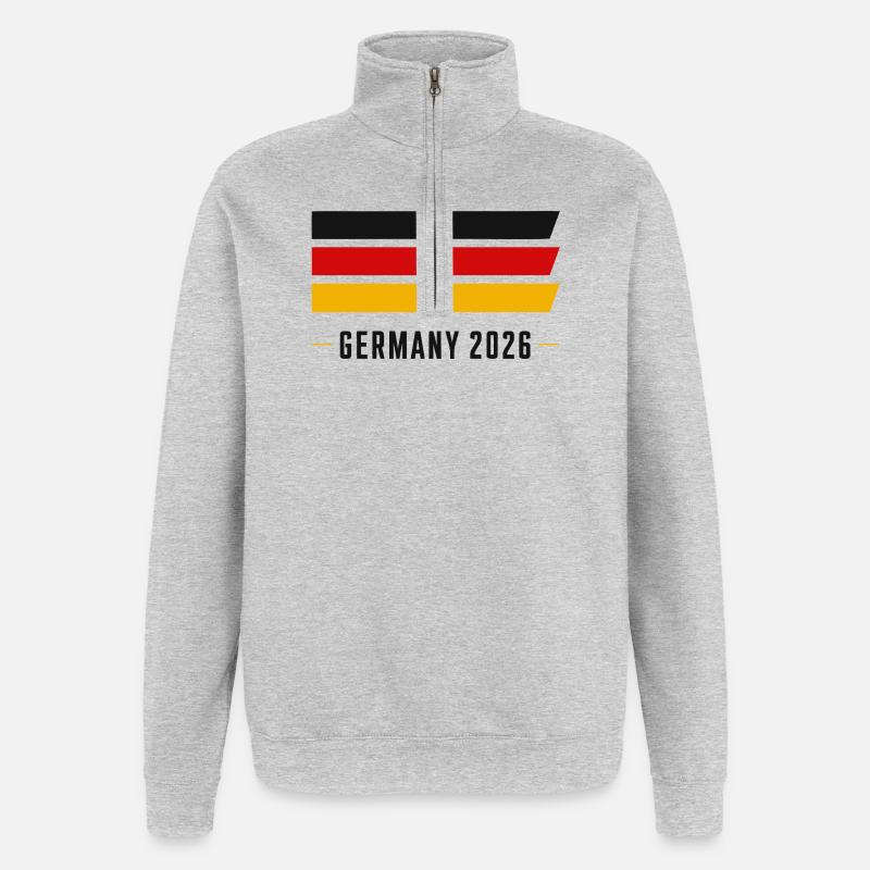 Germany_2026 - Quarter-Zip-Sweatshirt - Grau meliert