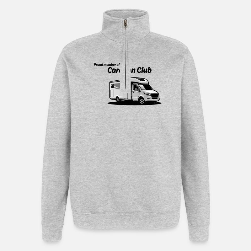 Caravan Graphic Silhouette - Quarter-Zip Sweatshirt - heather grey