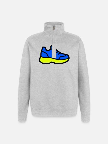 Baskets de course modernes - Sweat à zip 1/4 - gris chiné