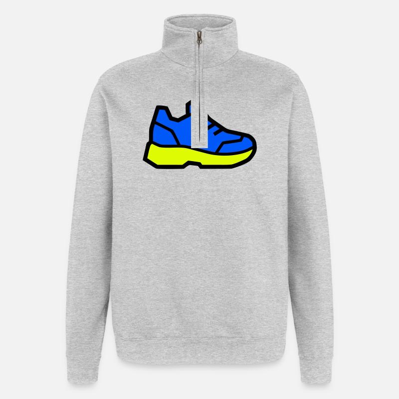Moderner Laufschuh Sneaker - Quarter-Zip-Sweatshirt - Grau meliert