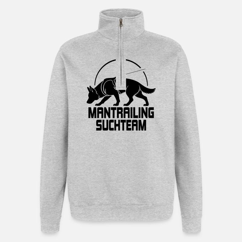 Deutscher Schäferhund Mantrailing Suchteam Hunde - Quarter-Zip-Sweatshirt - Grau meliert
