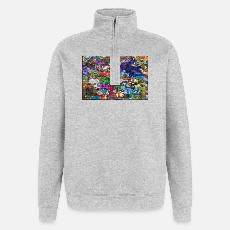 jklajggejrdatschy - Sweat à zip 1/4 - gris chiné