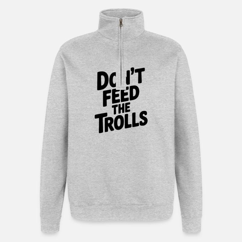 Don't Feed - Quarter-Zip Sweatshirt - heather grey