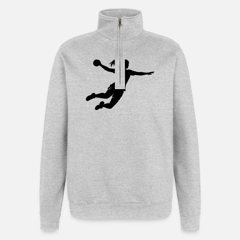Handball - Sweat à zip 1/4 - gris chiné