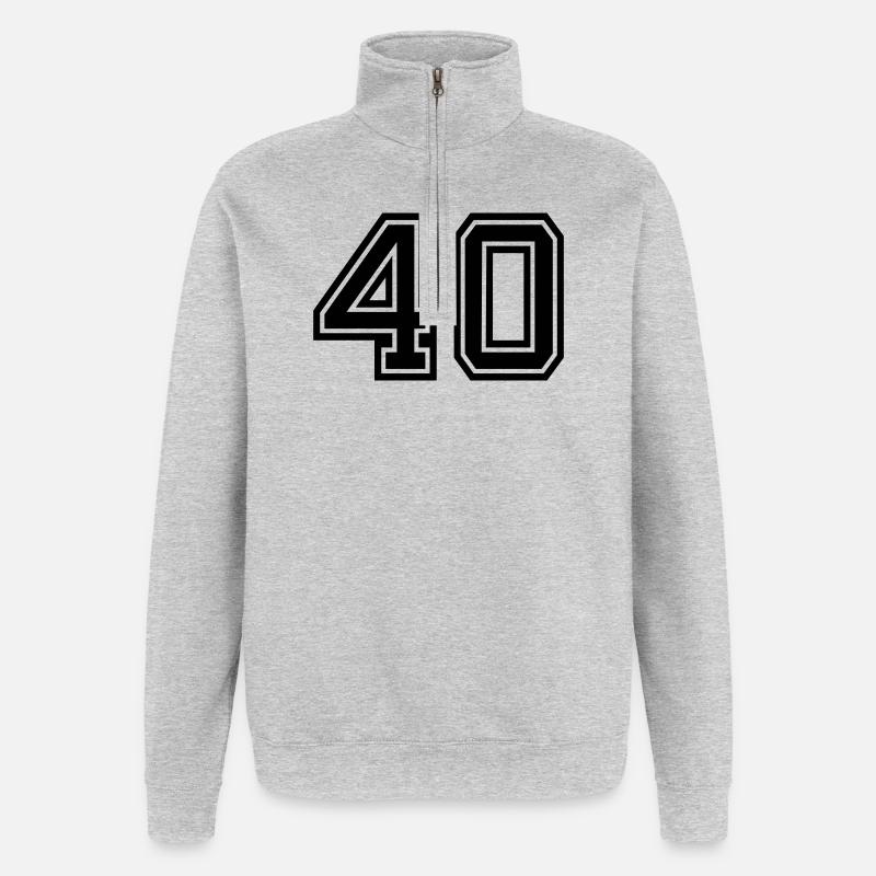 40 - Quarter-Zip-Sweatshirt - Grau meliert