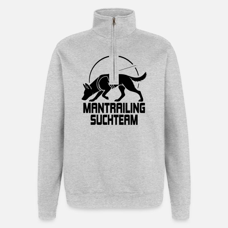 Malinois Mantrailing Suchteam Hunde Hund Wilsigns - Quarter-Zip-Sweatshirt - Grau meliert