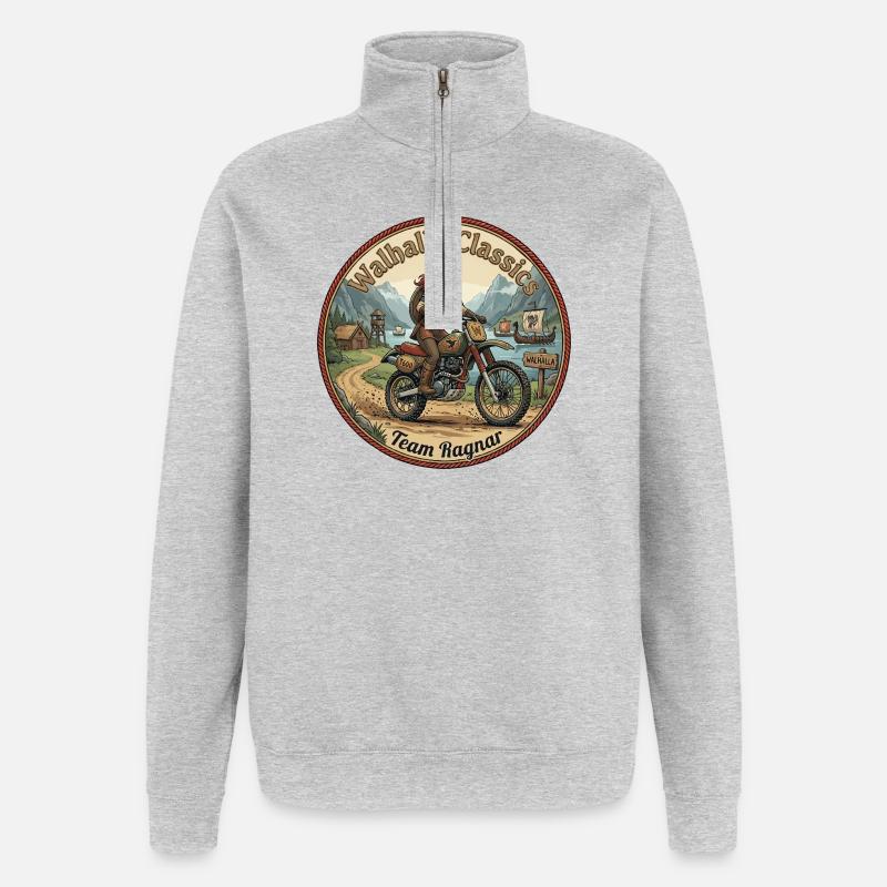 Walhalla Classics - Équipe Ragnar - Sweat à zip 1/4 - gris chiné