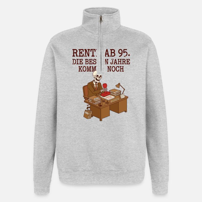 Rente ab 95 - Quarter-Zip-Sweatshirt - Grau meliert