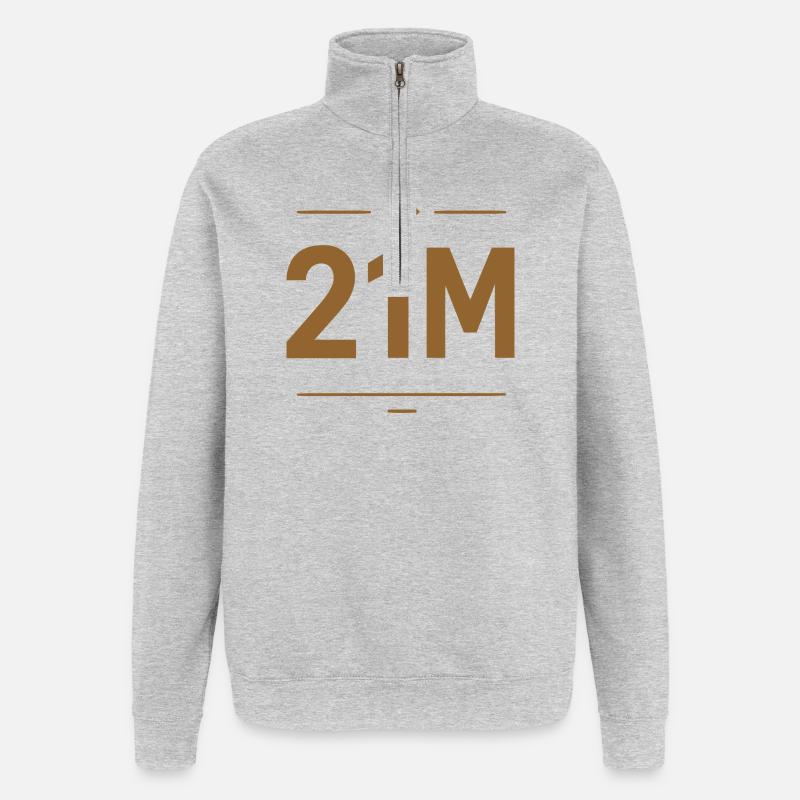 Conception de la limite Bitcoin 21M - Sweat à zip 1/4 - gris chiné