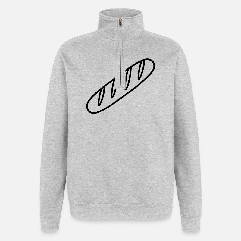 baguette - Sweat à zip 1/4 - gris chiné