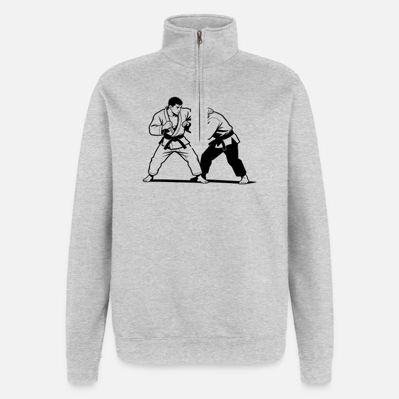 Sambo - Sweat à zip 1/4 - gris chiné