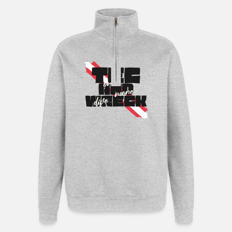 Tec & Wreck Scuba Diving Technical Diver - Quarter-Zip Sweatshirt - heather grey