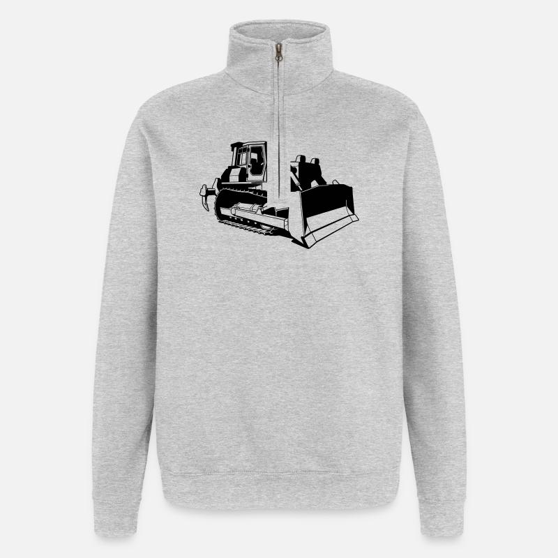 Bulldozer - Sweat à zip 1/4 - gris chiné